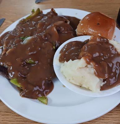 Hamburger Steak with Mashed Potatoes