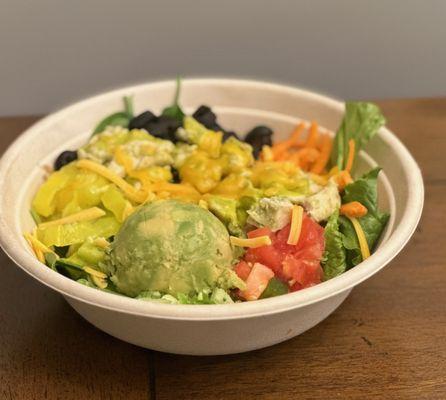 Santa Fe Chicken salad with strict portion control!