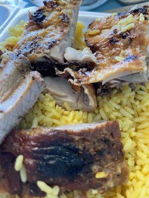 Chicken and Pork ribs with rice