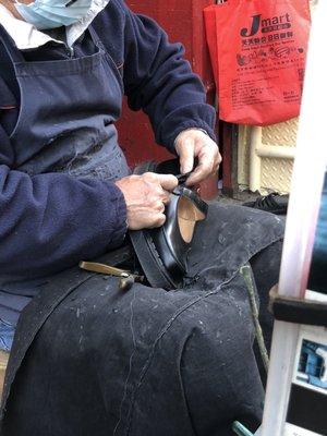 Shoe repair man on Elizabeth st