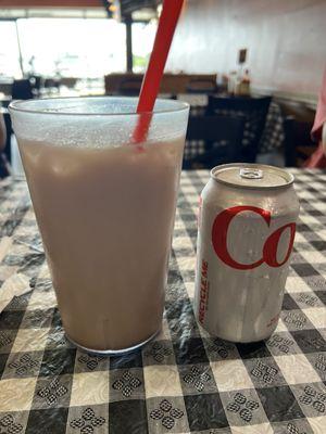 Horchata and a Diet Coke