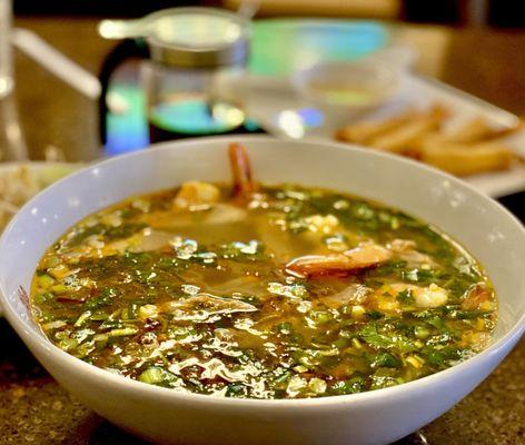 Shrimp & Pork Banh Canh. AKA UDON noodle. Moi all time Fave. Winners circle :)...