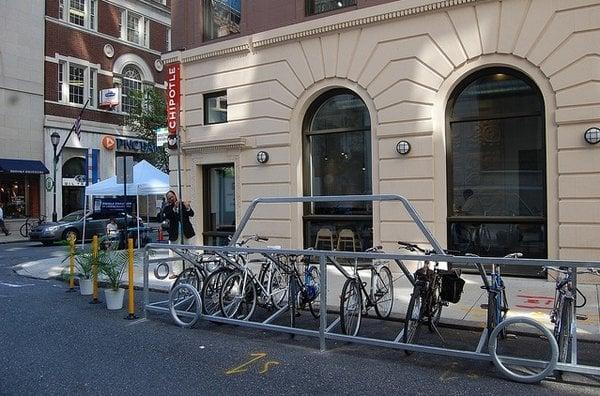 The awesome bike corral installed on Sydenham Street between 15th and 16th (off Walnut).