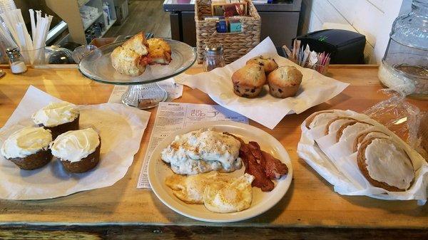 Biscuits and Gravy and fresh baked goodies