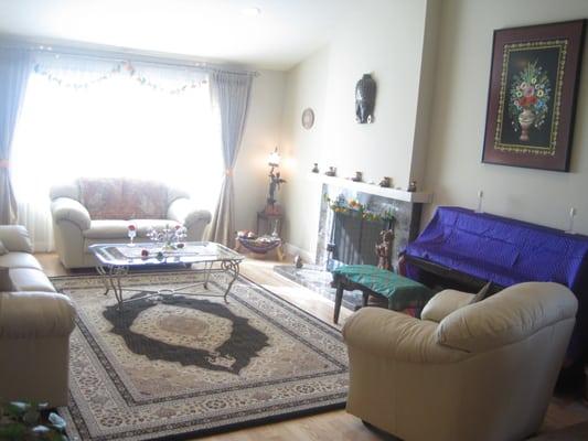 living room set up for indian engagement ceremony