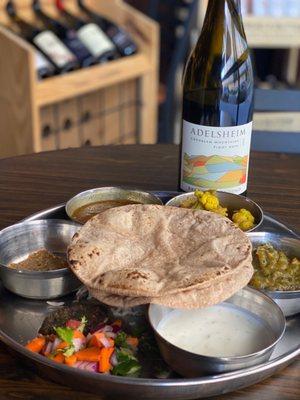 Oregon pinot and Organic Indian food