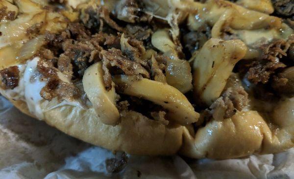 Mushroom steak with fried onions