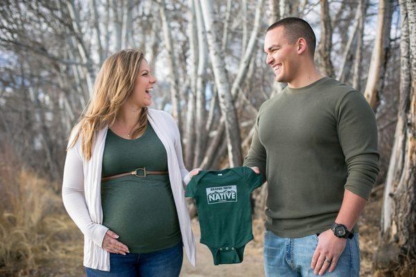 Happy expecting parents trust Van Buren Photography to capture their maternity session.