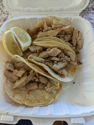 Pollo asado taco order crispy tortilla.