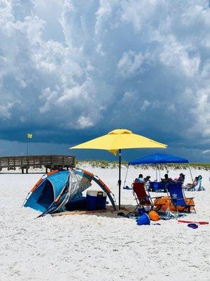 Storm clouds (bay side) on Beautiful Navarre beach.