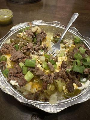 Large Loaded Beef Steak Potato