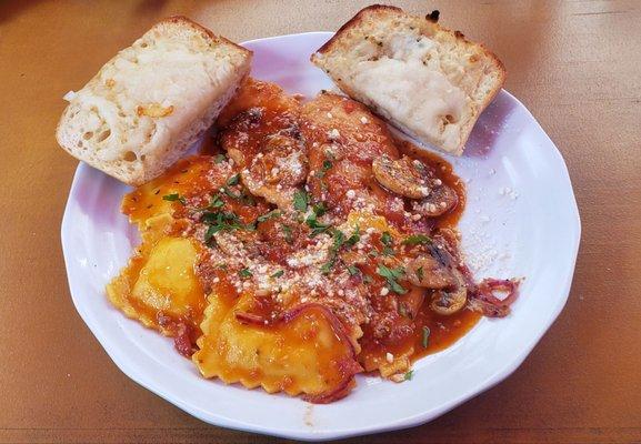 Chicken Marsala with Cheese Ravioli