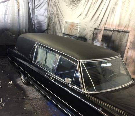 Hearse - after Line-X Premium coating.