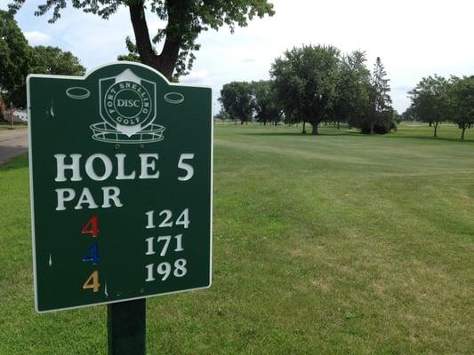 Hole 3 (sign is for disc golf hole 5)