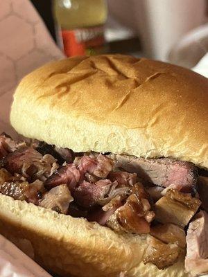 Chopped brisket sandwich