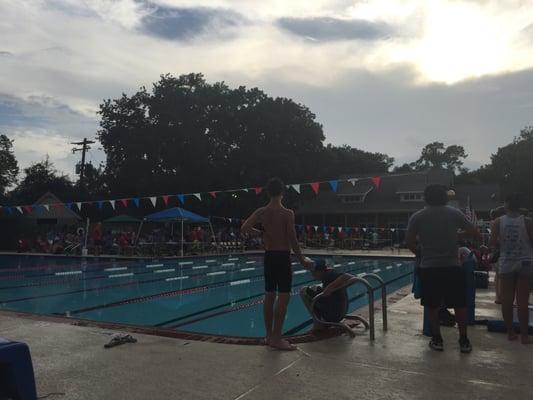 Swim meet postponed due to lightning in the area