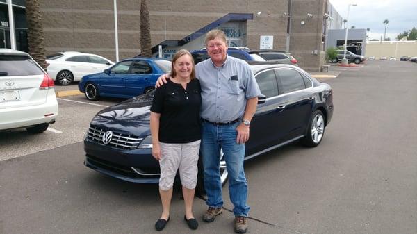 Alicia & Kevin and their 795 mile per tank 2015 Volkswagen Passat TDI.