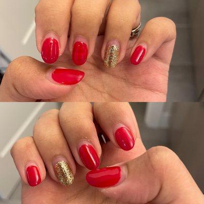 Gel manicure, Wonder Woman theme for my daughter's 1st birthday!