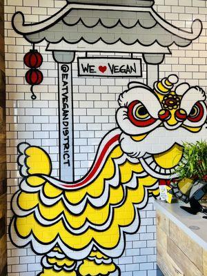 Love the cool graphics at Vegan District!