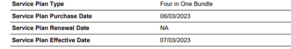 Declaration of Coverage with Start Date of Coverage