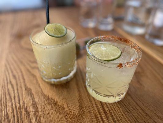 Frozen margarita and spicy margarita