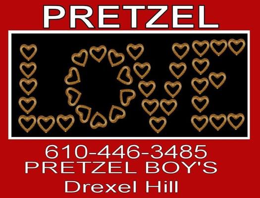 Heart Pretzels are available at Pretzel Boy's Drexel Hill. Great with a chocolate dip too! Saturday is Valentines day 2015.