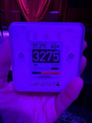 Aranet reading 3275 at Chelsea Music Hall (unhealthy)