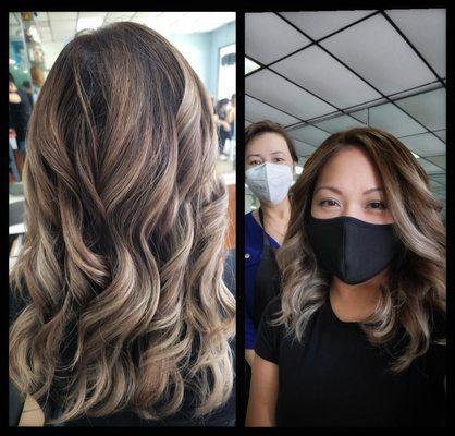 Hair by Helen.Text a message with the number for an appointment at 713-584-0001.