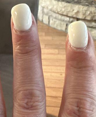 Slanted/crooked nails! No I did not want crooked nails!