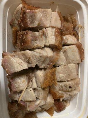 Siew Jiu Yook, Fresh Roast Pig out of the oven. Eat it while it's still hot & skin is crispy!