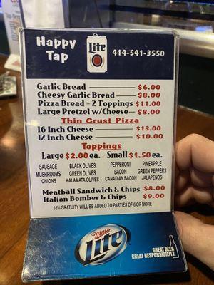 Entire menu