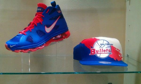 Red and blue Bullets shoe/hat set