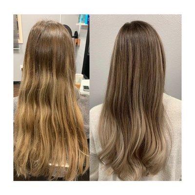 Balayage and tone by stylist jessica hook