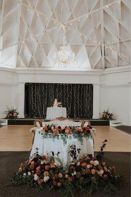 We rented the chandelier and the love seat