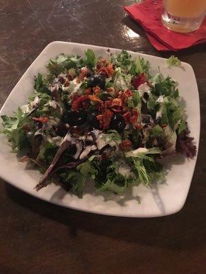 Salad with ranch dressing