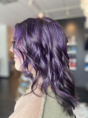 Gorgeous purple highlights