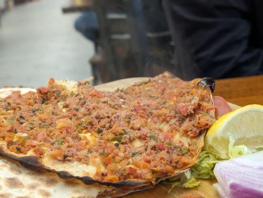 Lahmacun (opened up)