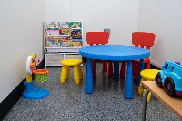 Sage Laundry is family friendly and offers a children's reading and play area.