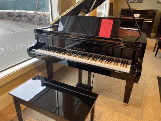 The piano in the used section of their showroom.