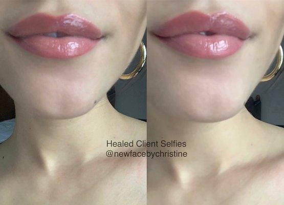 Healed Lip Blush Tattoo - Best Lip Blushing NYC - Lips Tattoo - Lip Enhancement - Best Permanent Makeup - Lip Fillers - Text 917-714-9147