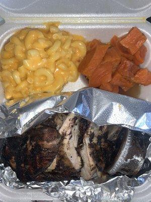 LG - Jerk Chicken Plate w/ Mac and cheese, and Yams