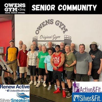 We offer SilverSneakers, Silver & Fit, and Renew Active programs for seniors!