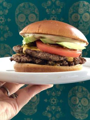 Double Cheeseburger with Avocado