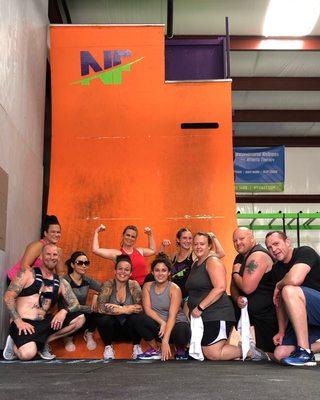 CNF members post Murph in front of the warped wall!!!