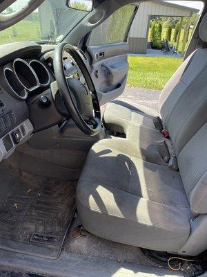 Before Picture of toyota tacoma interior.