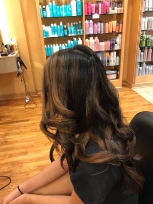 Partial Balayage cut and style by Monica