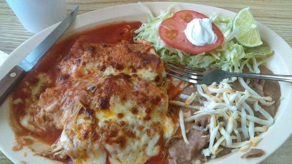 Chicken and shrimp enchiladas