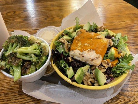 Alaskan Salmon Salad @ side of Grilled  broccoli/Brussels sprouts