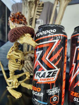 Full selection of RAZE energy drinks