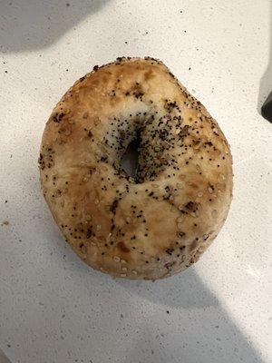 Everything bagel .. soggy and kind of stale.  For a Sunday morning would expect fresh bagels but tasted like they were from day before.